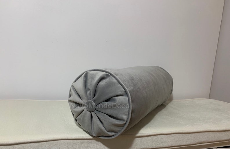 Light Grey Velvet Bolster Pillow Cover many Sizes Available Etsy UK