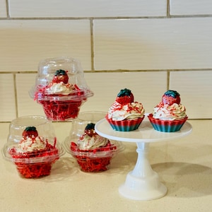 Sweet Strawberry all-natural handmade handsoap cupcake soap 100% organic birthday gifts unique gifts FAST SHIPPING