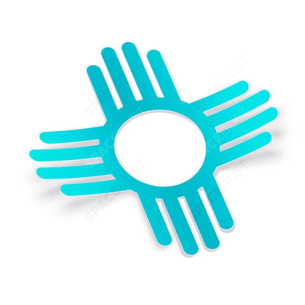 Zia Sun Sticker - New Mexico Weatherproof Vinyl Decal for your Car, Water Bottle, Laptop, or More - Show Off Your New Mexican Pride