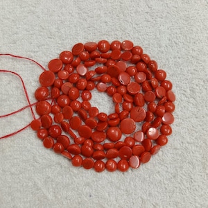 16 &quot;ZOLL 100% !! Natürliche italienische Koralle ....Halbrunde Cabochon Perlen ....Größe 6 mm bis 9 mm ....AA Qualität ....Großhandelspreis ....1 Strang !!!