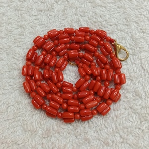 16 PULGADAS 100%!! Coral italiano natural... Cuentas redondas y cilíndricas lisas... Tamaño 3 mm redondas... Forma cilíndrica de 3 x 5 mm... Calidad AAA... ¡¡¡Solo 1 hebra!!!