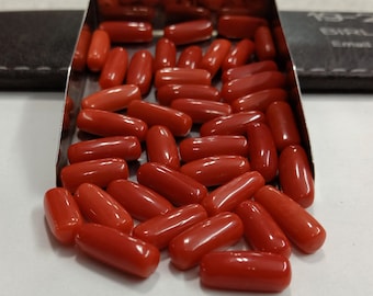 100%!! Natural Italian Coral loose Gemstones. AAA Quality,Average Size 3.25 Cts..Weight 32.50 Cts...10 Pcs..Red Colour...Wholesale Price !!!