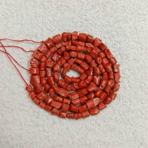 16&quot;INCHES 100%!! Natural Italian Coral..Smooth Heishi & Nuggets Beads,Free Size....Red Colour...AA Quality...Wholesale Price..1 Strand!!