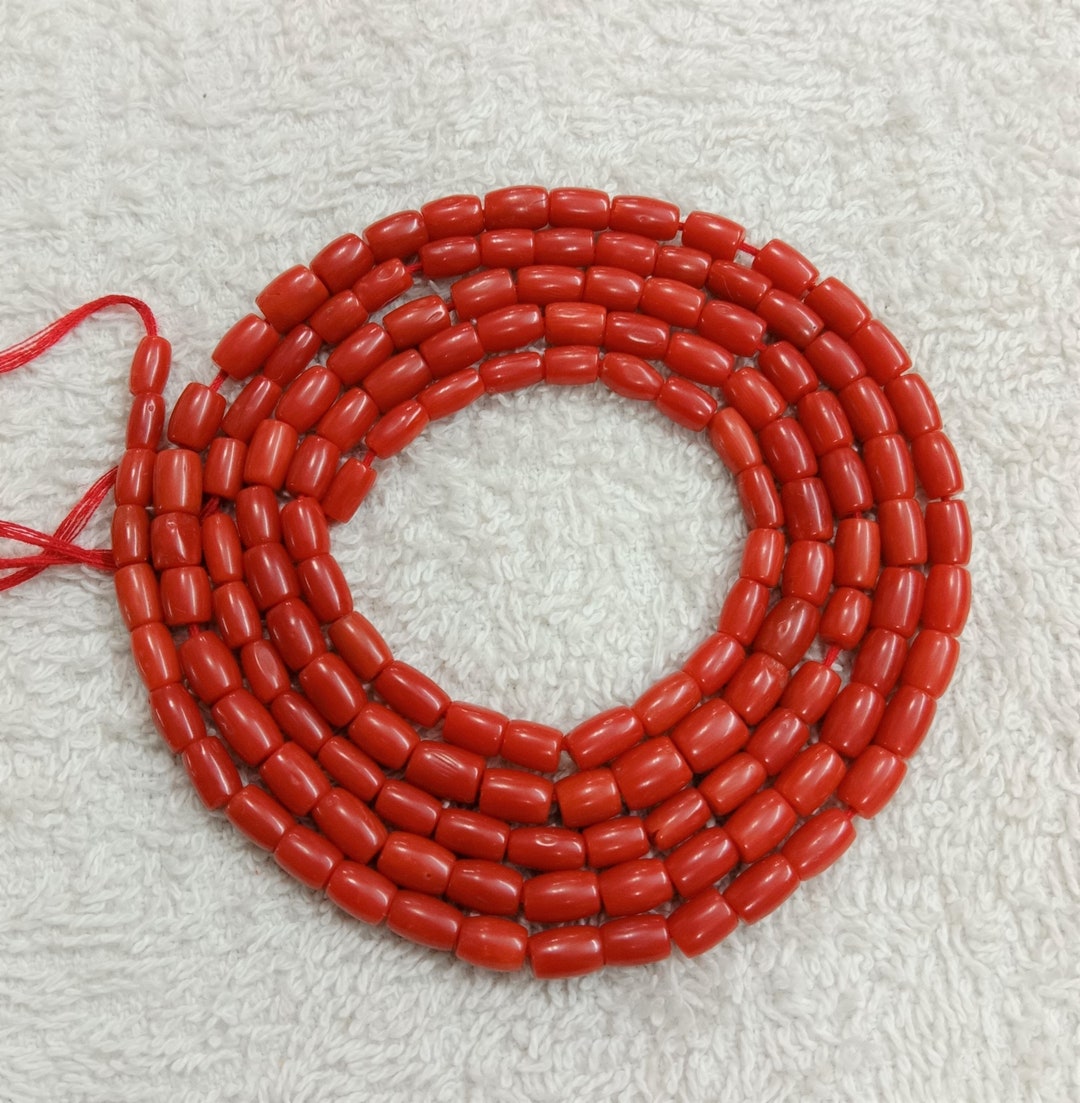 Perles De Corail Rouge Naturel D'Italie - Vintage - Lot De 3 Perles En Vrac - Taille 5x8mm à 10x15mm