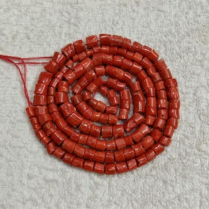 16&quot;INCHES 100%!! Natural Italian Coral...Smooth Heishi & Nuggets Beads,5mm To 8mm...Red Colour...AA Quality...Wholesale Price..1 Strand!!