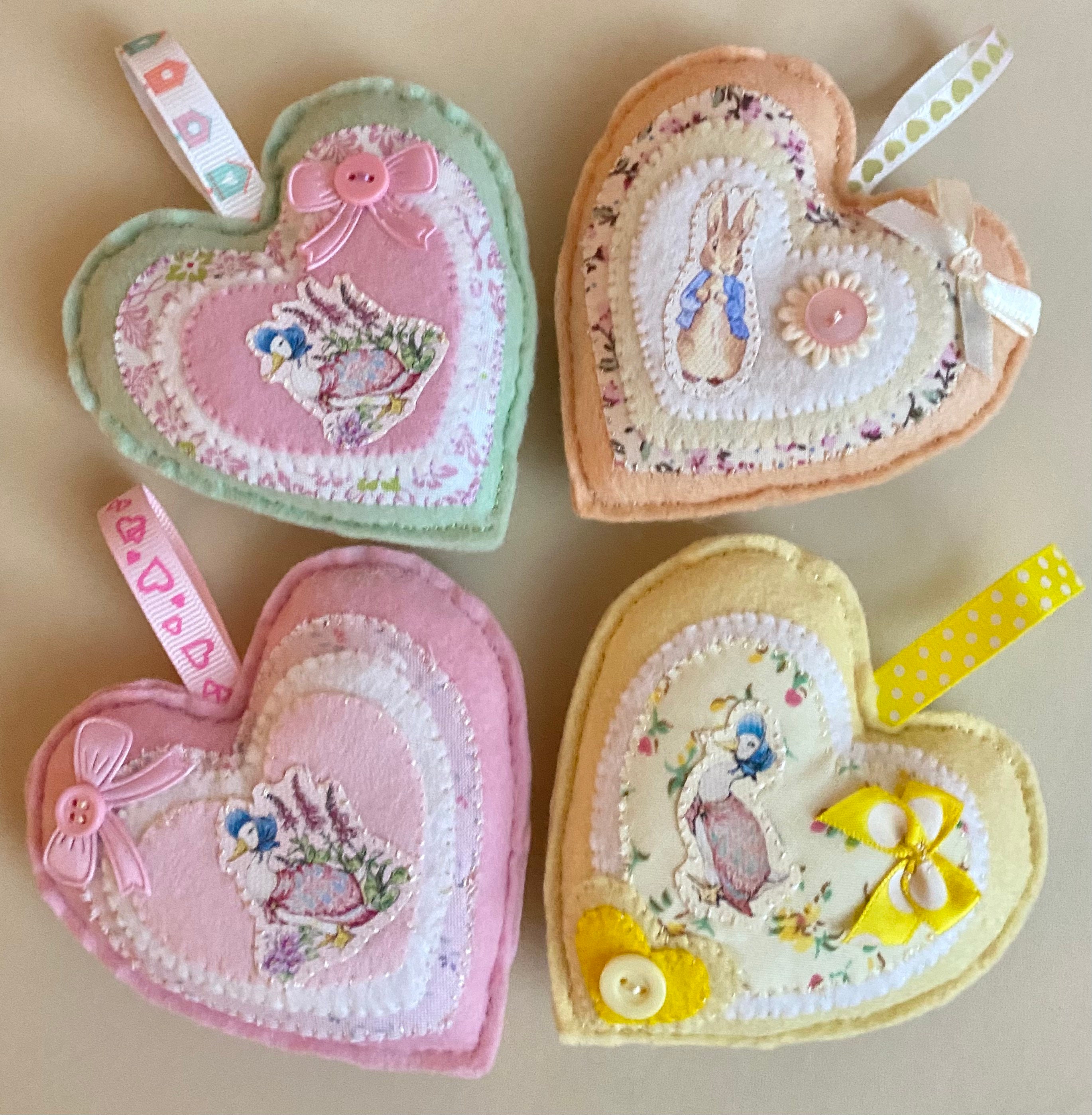 Handmade Peter Rabbit Inspired, Jemima Puddleduck Inspired Heart ...