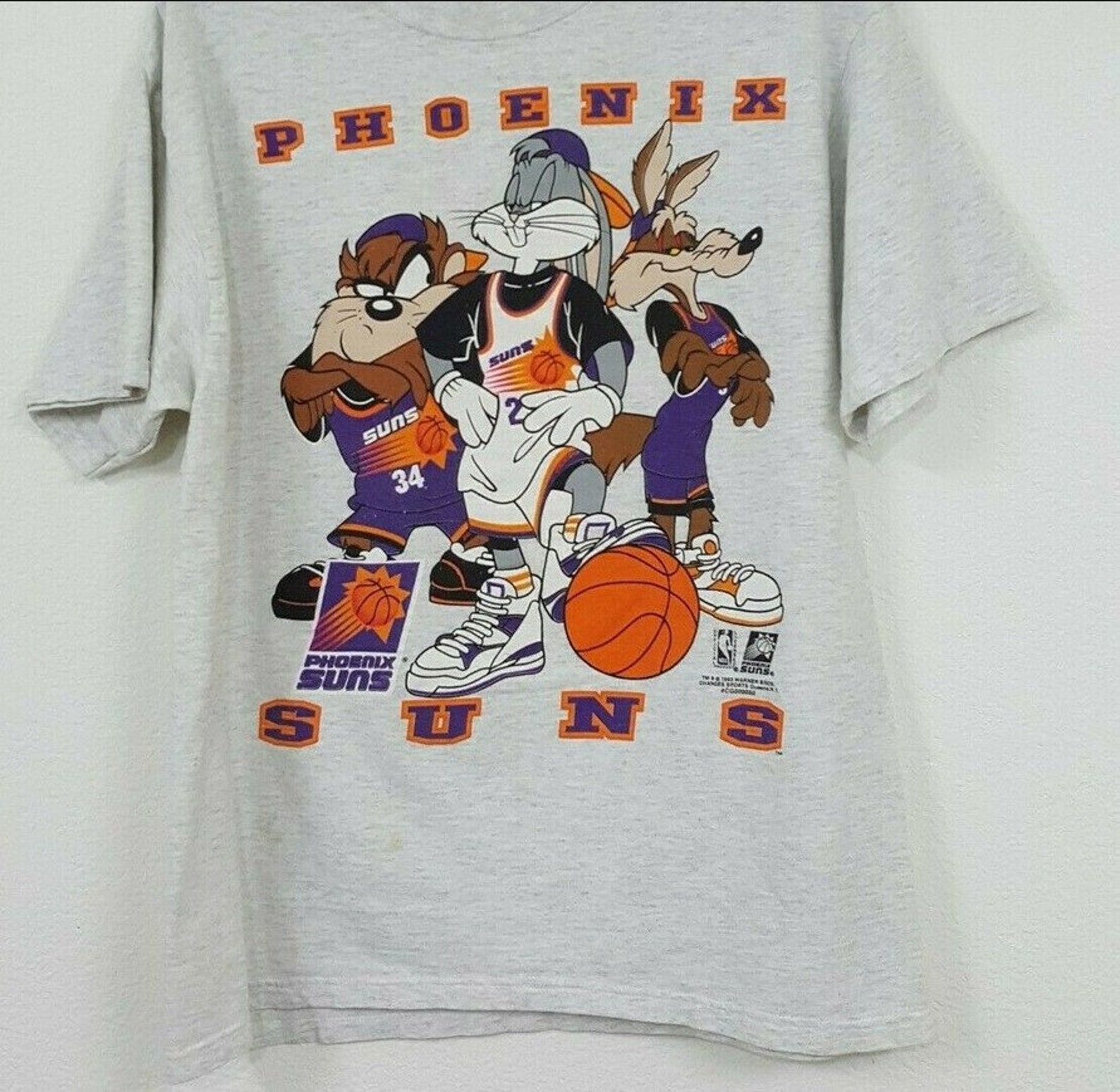 Vintage 90s Phoenix Suns Looney Tunes White Men Tshirt Etsy