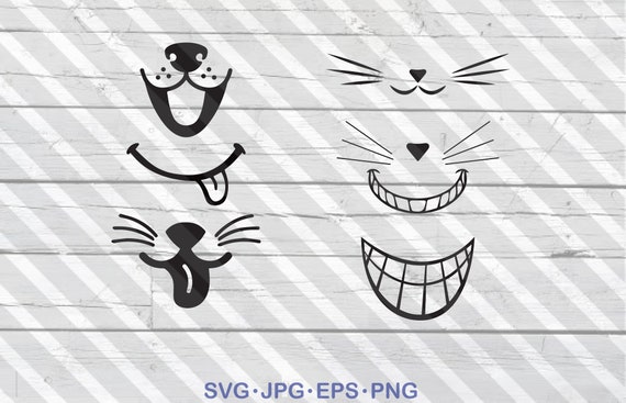 Download Funny Face Mask Svg Animal Mask Design Dog Face Svg Cat Etsy PSD Mockup Templates