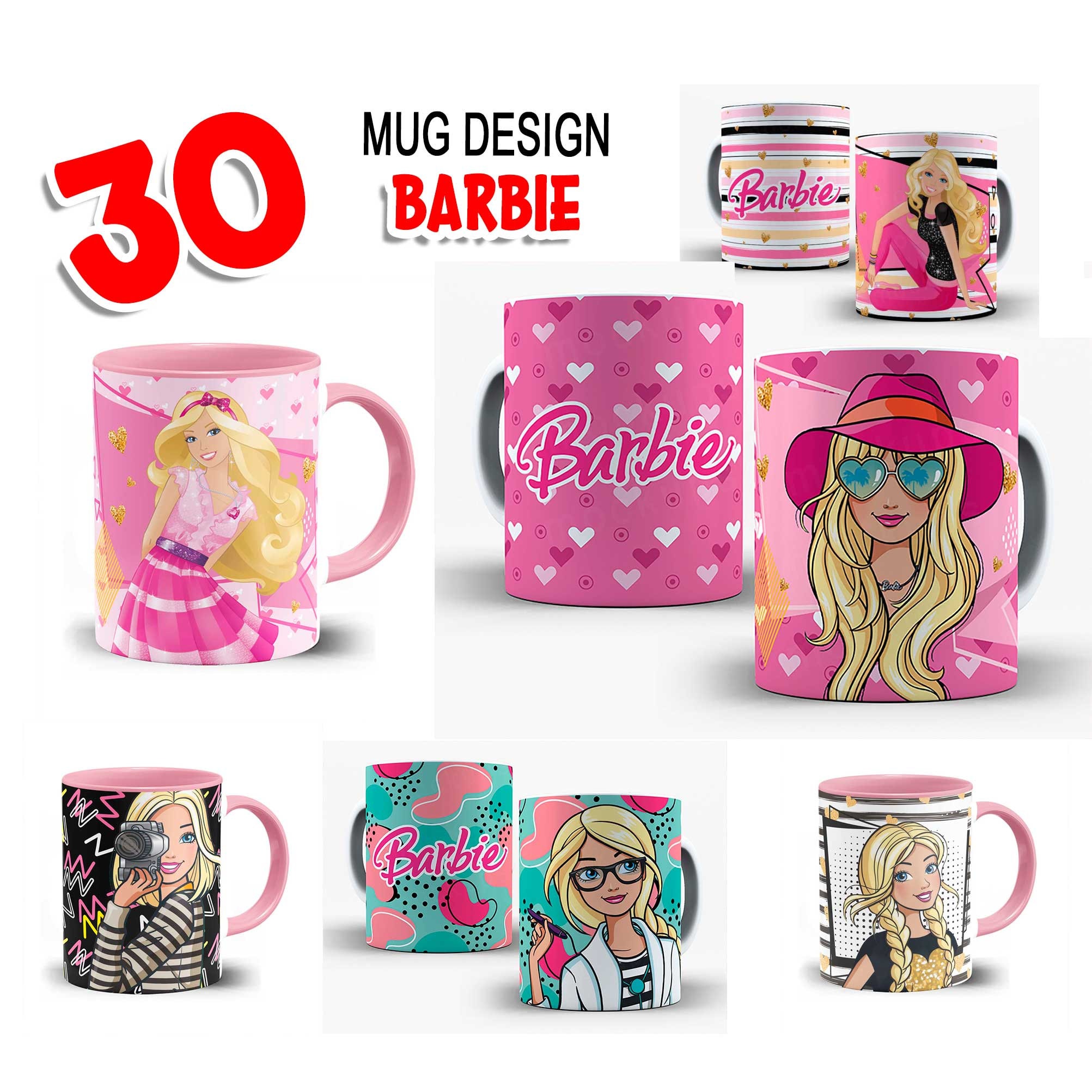 30 Mug Design Template Barbie Mug Sublimation Template Barbie | Etsy