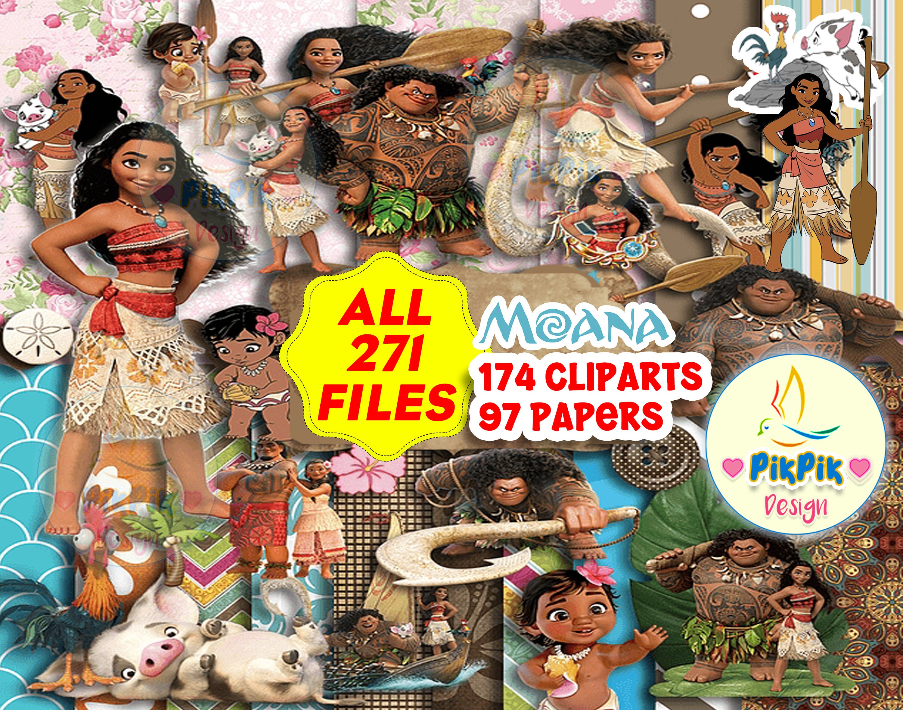 Moana Clipart Moana Paper Moana Png Moana Digital Paper Etsy