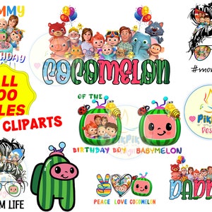 BUNDLE 100 Cocomelon Clipart Cocomelon PNG Cocomelon Party | Etsy