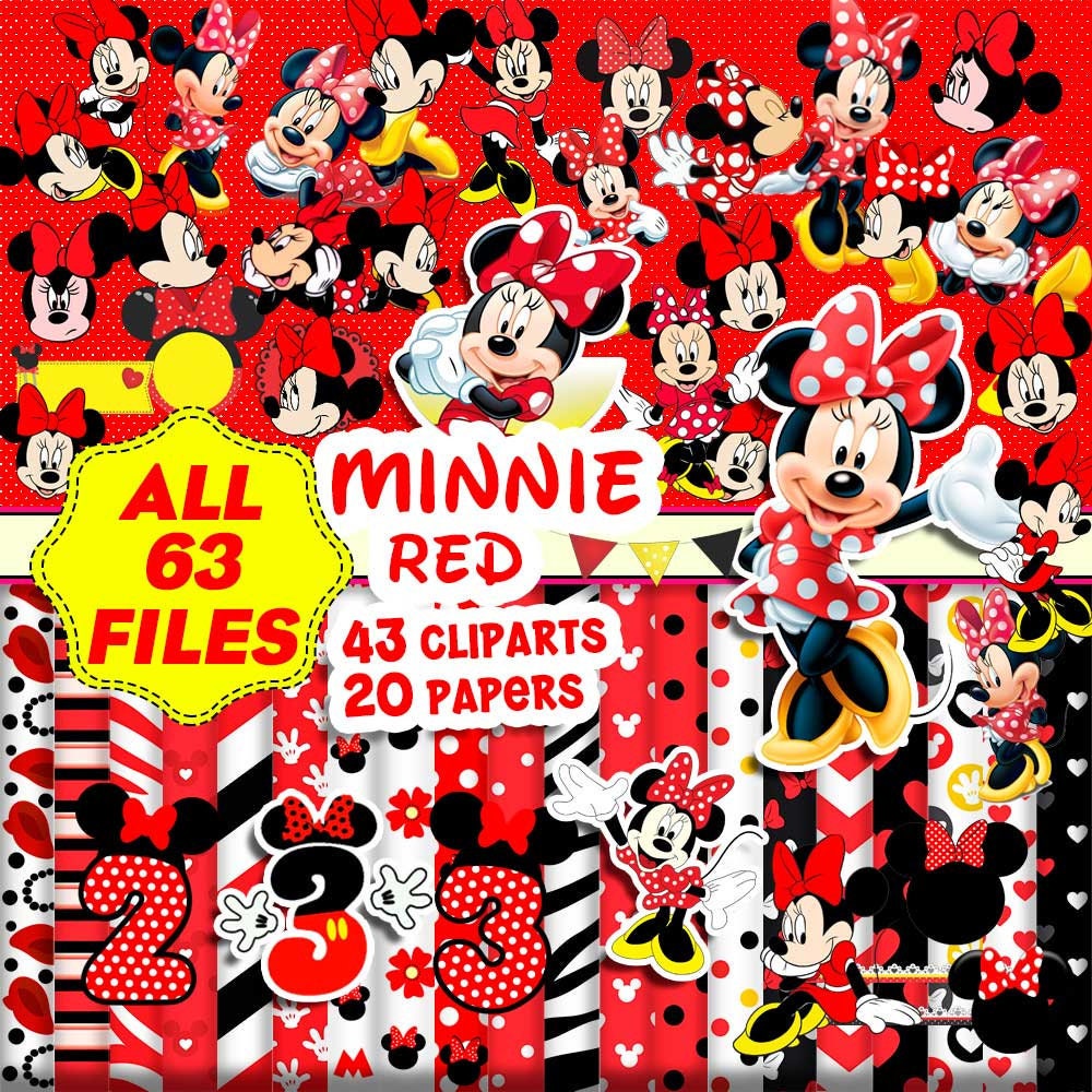 Minnie Clipart Minnie Paper Minnie PNG Minnie Digital Paper Download …