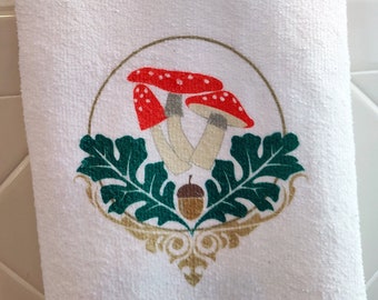Mushroom Kitchen Towel: Cottagecore Decor, Kitchen Witch Gift