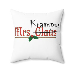 Mrs. Krampus Funny Christmas Pillow: Perfect for the Naughty List