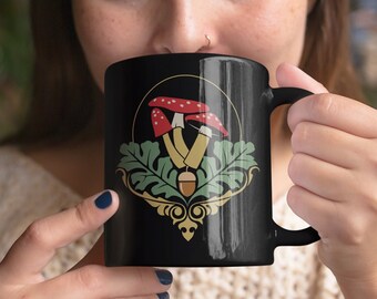Botanical Mushroom Mug: Cottagecore Nature Lover Gift