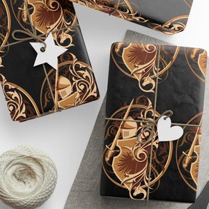 Drachen und Ritter Geschenkpapier, Fantasie Weihnachtsgeschenkpapier, mythische Feiertagsverpackung, mittelalterliches Weihnachtspapier