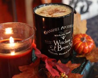 Halloween Coffee Mug: Autumn Witches Brew, Black Ceramic 15oz