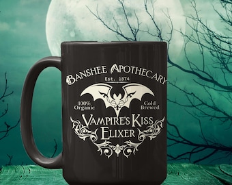 Halloween Gothic Vampire Bat Coffee Mug, Fall Mug, Halloween Mug, Spooky Mug, Fall Gift
