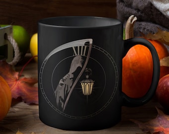 Gothic Grim Reaper Mug: Spooky Halloween Coffee Mug