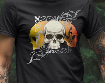 Skull T-Shirt Men's Biker T-Shirt Gothic Tee