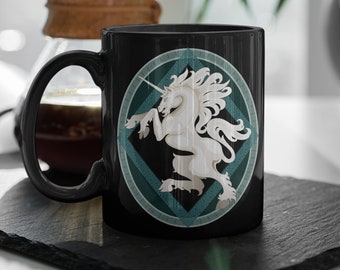 Taza de unicornio, taza mítica, taza de fantasía, taza de mitología, taza de café de unicornio, taza de café de 325 ml