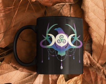 Witch Mug, Witchy Mug, Raven Celestial Mug, Halloween Mug, Halloween Witch Mug, Witchy Coffee Mug