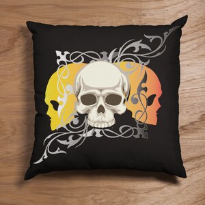 Halloween Spooky Skull Pillow, Spooky Pillow, Skull Pillow, Halloween Pillow, Fall Pillows, Gothic Pillow