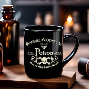 Halloween Witchy Poison-mok, heksenmok, heksengif-mok, Halloween-mok, herfstmok, gotische mok, 11oz-mok