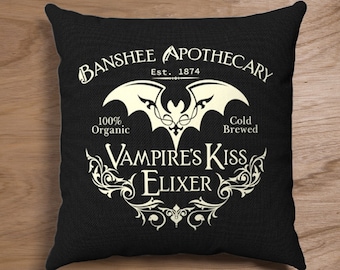 Halloween Gothic Vampire Bat Pillow, Fall Pillow, Halloween Pillow, Spooky Pillow, Fall Gift, Pillow