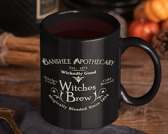 Witch Mug, Witchy Mug, Witches Brew Mug, Halloween Witch Mug, Halloween Mug, Witchy Coffee Mug, Black mug 11oz