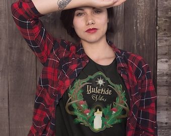 Mushroom Forest Yule T-Shirt, Christmas T-Shirt, Yule T-Shirt, Nature T-Shirt, Celtic T-Shirt, Gifts For Yule