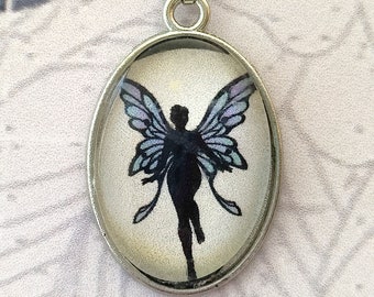 Fairy Art Print Pendant Necklace: Cottagecore Fae Jewelry