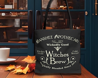 Witchy Halloween Tote Bag, Halloween Witch Bag, Witch Bag, Dark Academia Goth Tote Bag, Halloween Bag