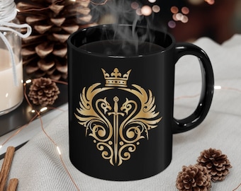 Gold Griffin Medieval Coffee Mug: Mythology Gift