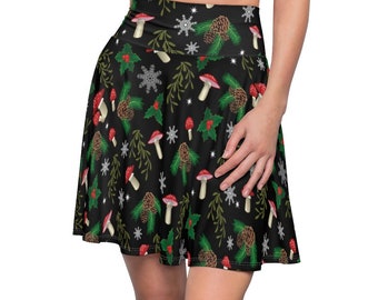 Gonna Yule Mushroom Forest, Gonna Natalizia, Gonna Yule, Gonna Natura, Gonna Cottagecore, Gonna Skater da Donna