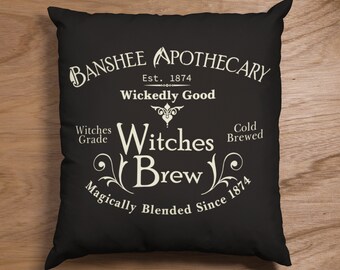 Witch Pillow, Halloween Pillow, Halloween Witch Pillow, Witches Brew Halloween Pillow