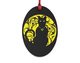 Black Cat Ornament - Yule, Christmas, and Halloween Décor for Cat Lovers, Unique Cat Lover Gift