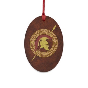 Spartan Warrior Christmas Ornament - Greek Mythology Decor, Ancient Warrior Ornament, Mythology Gift
