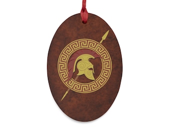 Ornement de Noël guerrier spartiate - décoration mythologie grecque, ornement guerrier antique, cadeau mythologie