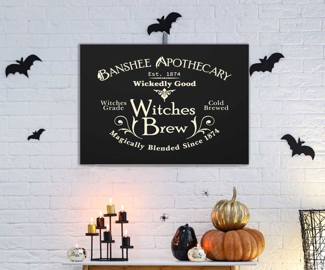 Halloween Sign, Halloween Canvas, Halloween Wall Décor, Witchy Wall Art