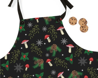 Mushroom Forest Apron: Cottagecore Yule Cooking Accessory