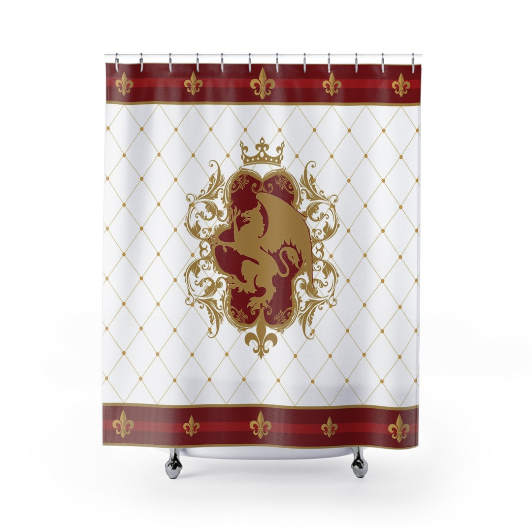 Regal Griffin, Mythical Gryphon, Mythology, Potterhead Shower Curtain