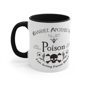 Taza de Halloween con veneno de bruja, taza de bruja, taza de Halloween, taza de otoño, taza gótica, taza decorativa de 325 ml imagen 3