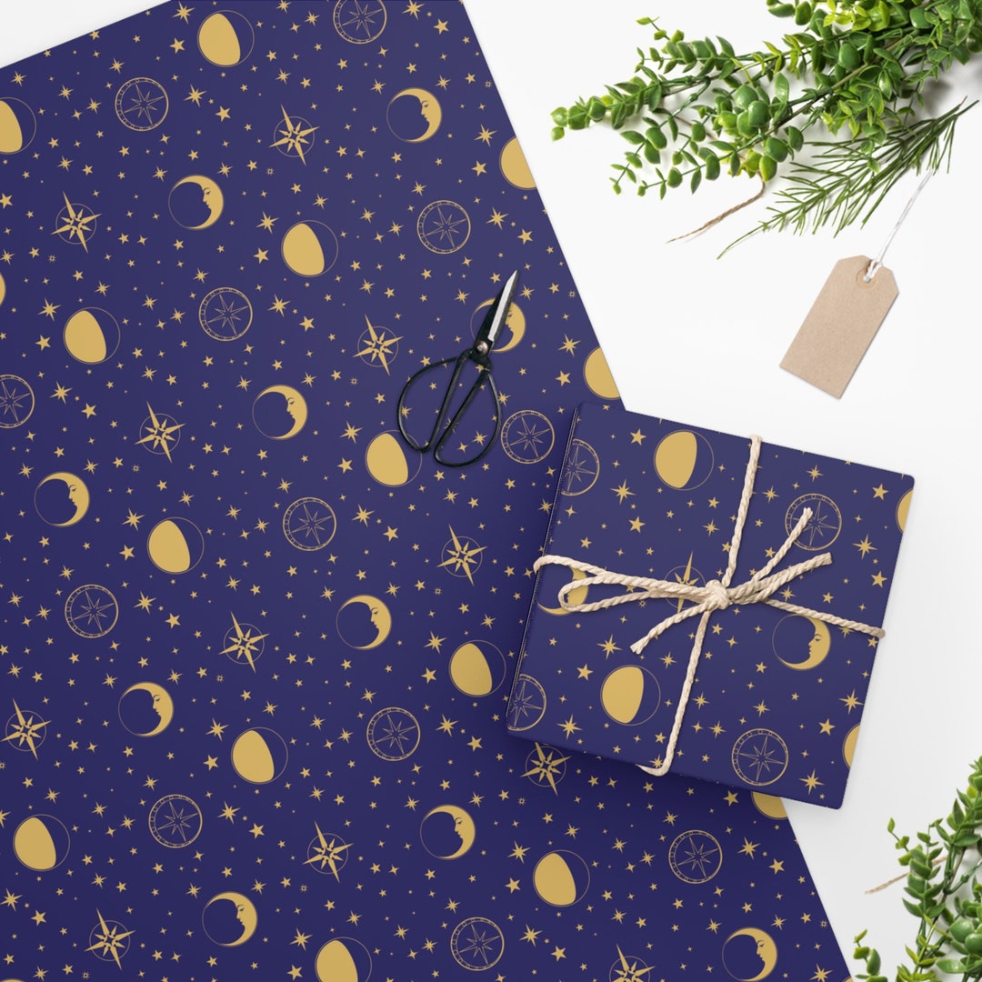 Celestial Wrapping Paper Christmas Wrapping Paper Yule - Etsy