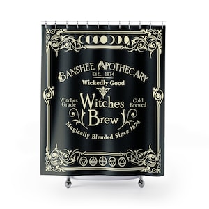 Witchy Dark Academia Gothic Aesthetic Halloween Shower Curtain
