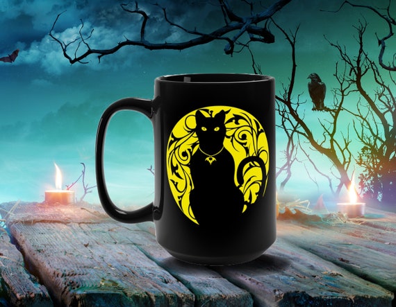 Halloween Black Cat Witch Mug, Witchy Mug, Witches Cat Mug, Halloween Mug, Halloween Cat Mug, Cat Coffee Mug