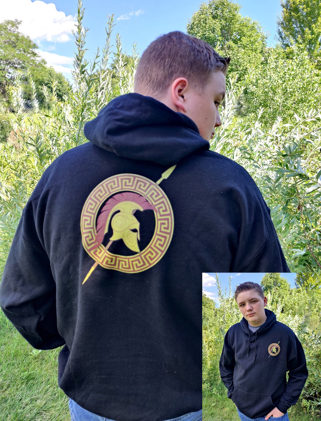 Spartan Warrior Men's Hooded Sweatshirt: Unleash the Power of