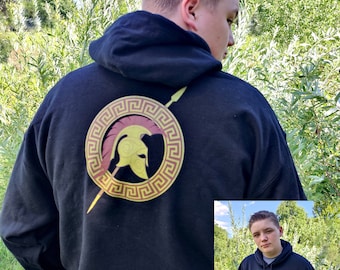 Spartan Warrior Men's Hooded Sweatshirt: Unleash the Power of Greek Mythology, Spartan Hoodie