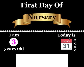 Personalized First Day Of School/Nursery/Toddler's Group A4 Photo Print