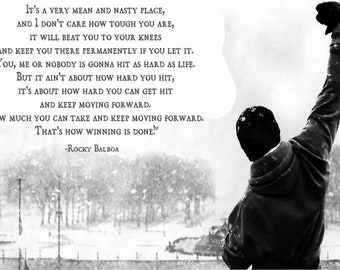Rocky Balboa Motivational Quote A4 Photo Print